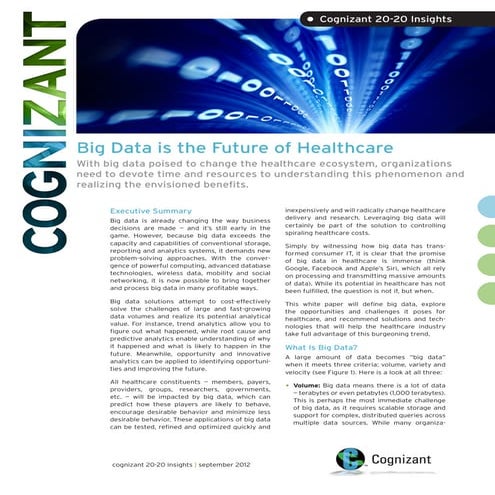 Big Data is the Future of Healthcare