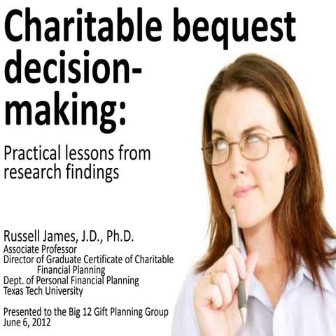 Charitable Bequest Decision-Making