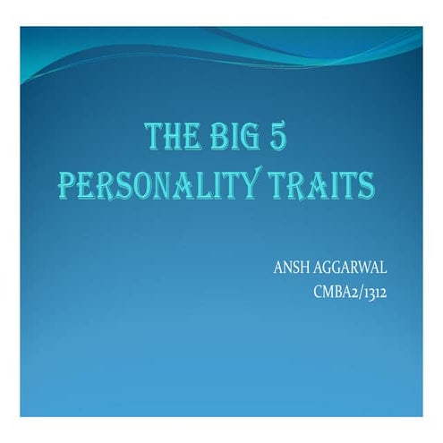 THE BIG 5 Personality Traits