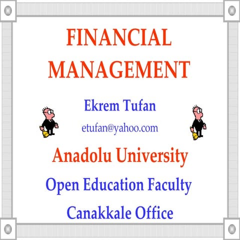 Financial Management Lesson Notes