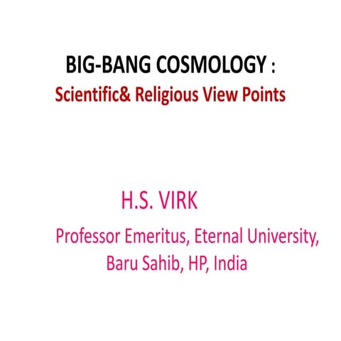 Big bang cosmology in religion and science
