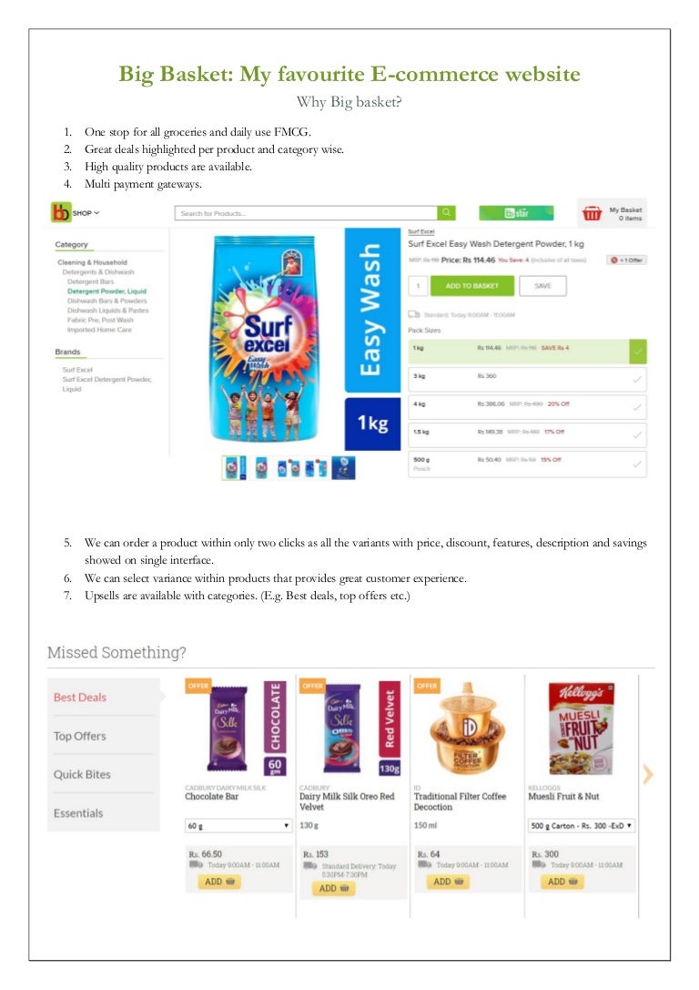 Bigbasket Online grocery store and its unique features