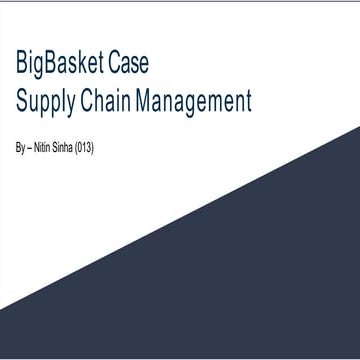 Bigbasket Supply Chain Management 