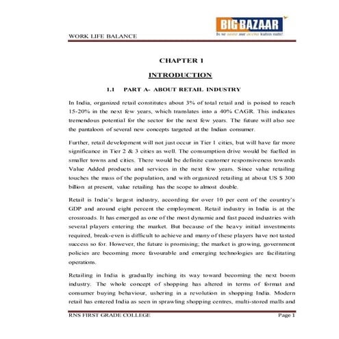 Big bazar project report