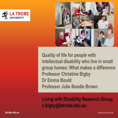 What makes a difference to outcomes for people with intellectual disability l...