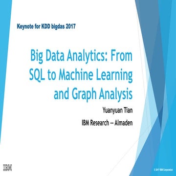 Big Data Analytics: From SQL to Machine Learning and Graph Analysis | PPT