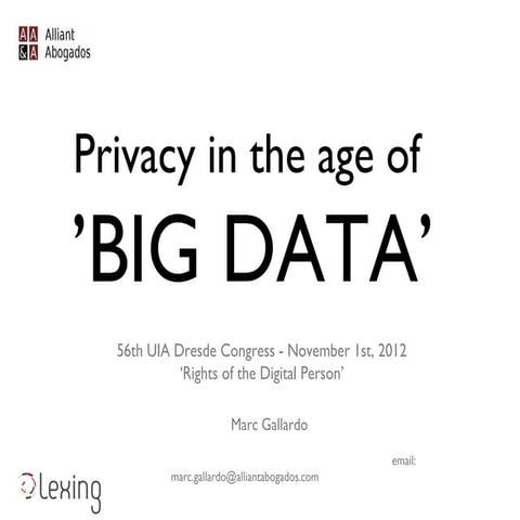 Privacy in the Age of Big Data