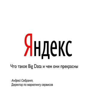 Андрей Себрант - Что такое Big data...
