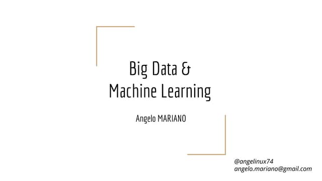Big Data & Machine Learning