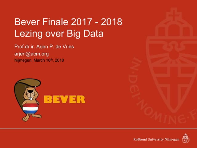 Beverwedstrijd Big Data (klas 3/4/5/6) 