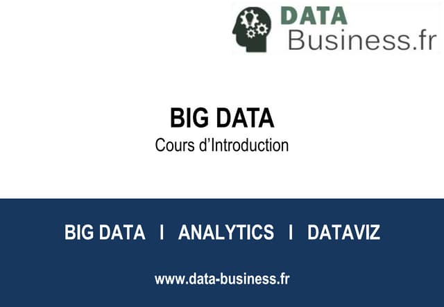 Big data - Cours d'introduction l Data-business