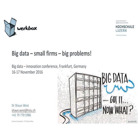 Big data - small firms - big problems