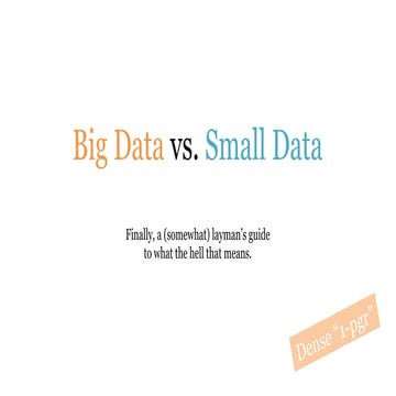 Big Data vs. Small Data...what's the difference?