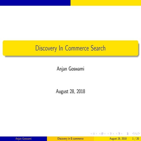 Discovery In Commerce Search