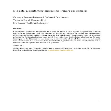 Algorithmes et marketing : rendre des comptes