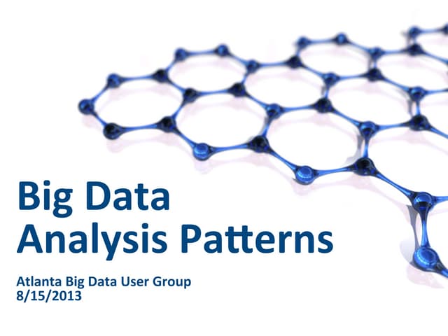 Big Data Analysis Patterns with Hadoop, Mahout and Solr