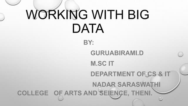 Bigdata analytics