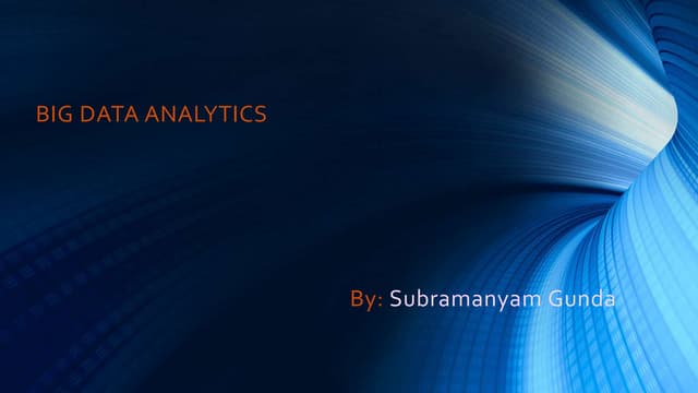 Big data analytics data structure