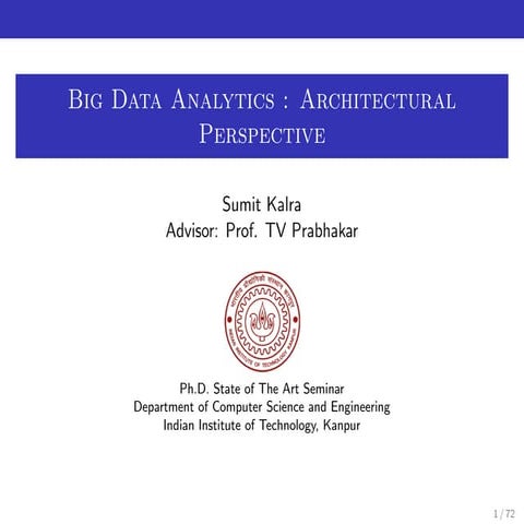Big Data Analytics: Architectural Perspective