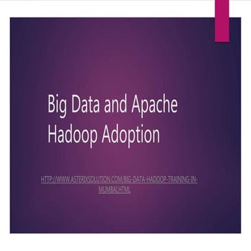 Big data and apache hadoop adoption