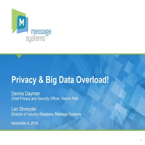 Privacy and Big Data Overload!