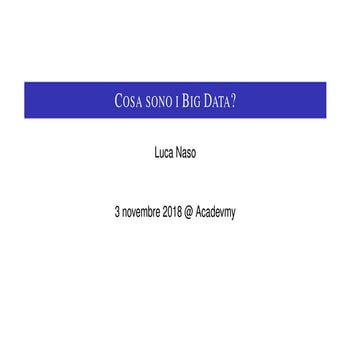 Big Data - Breve panoramica