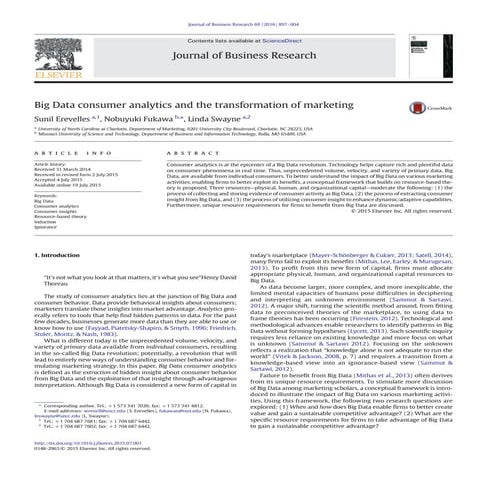 Big data consumer analytics and the transformation of marketing