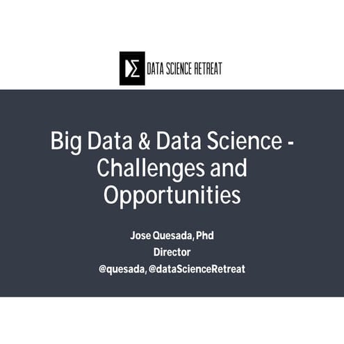 Big data & data science   challenges and opportunities