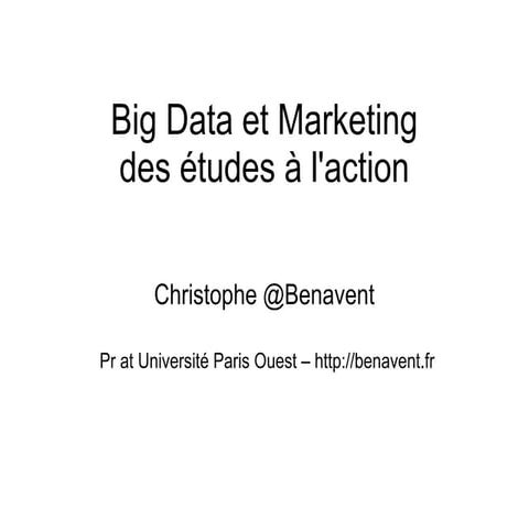 Big data des études à l'action  2015 nov