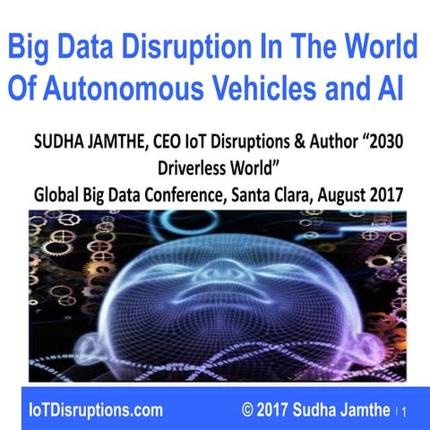 Big data disruptions in the world of AI and Autonomous vehicles at Global Big...
