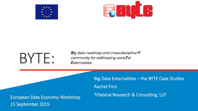 Big Data Externalities – the BYTE Case Studies