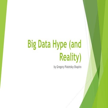 Big data hype (and reality)