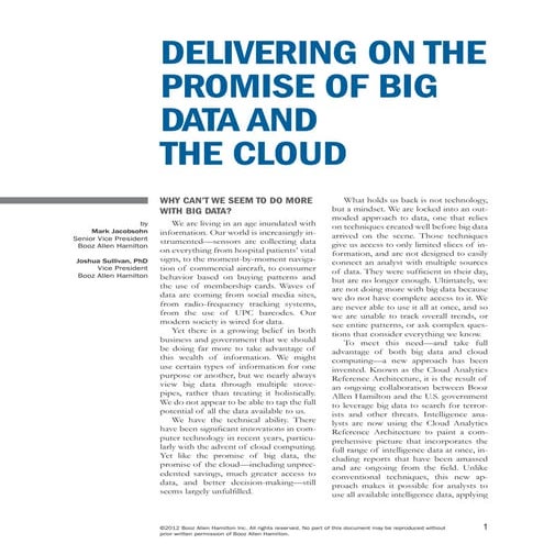 Delivering on the Promise of Big Data and the Cloud