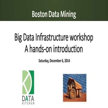 Introduction to Big Data Technologies:  Hadoop/EMR/Map Reduce & Redshift