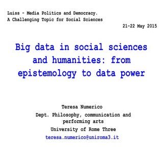 Big data luiss Facebook and epistem...