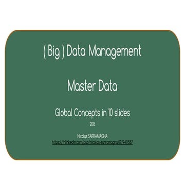 ( Big ) Data Management - Master Data - Global concepts in 10 slides