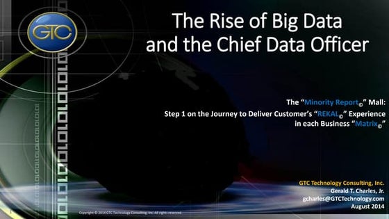 The Rise of Big Data and the Chief Data Officer (CDO)