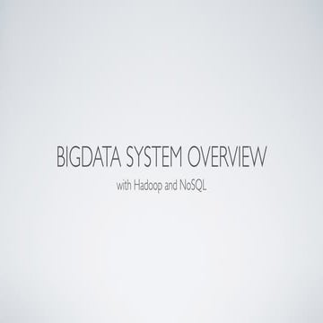 BigData Overview