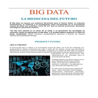 Big data, la medicina del futuro