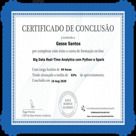 Big Data Real-Time Analytics com Python e Spark - 64h