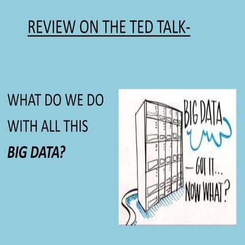 Review on the Ted Talk- What do we do with all this big data?