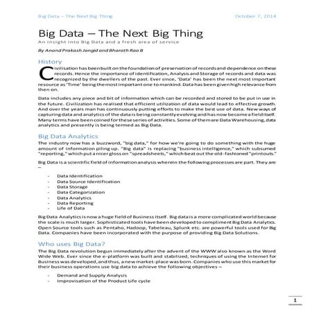 Big data - The next best thing