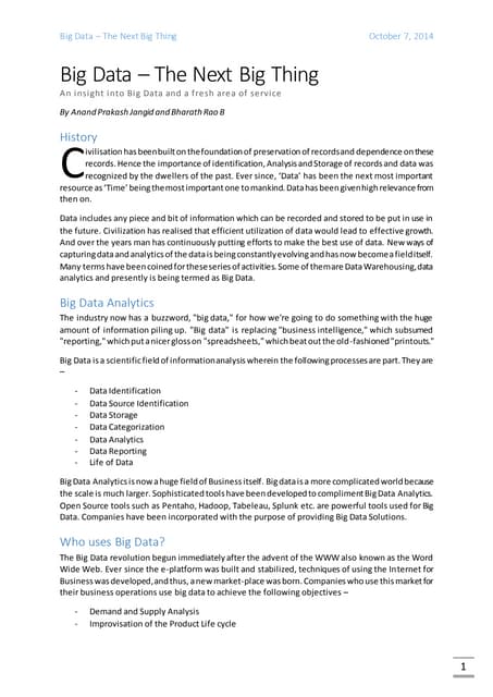 Big data - The next best thing