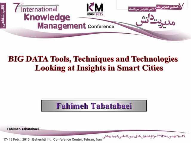 Big data tools, techs & smart cities