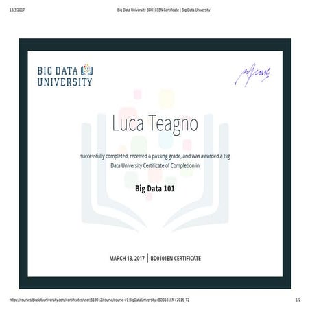 Big data university bd0101 en certificate big data university | PDF
