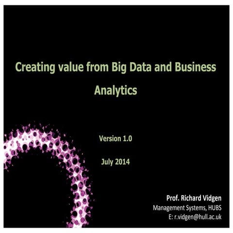 Big data and value creation