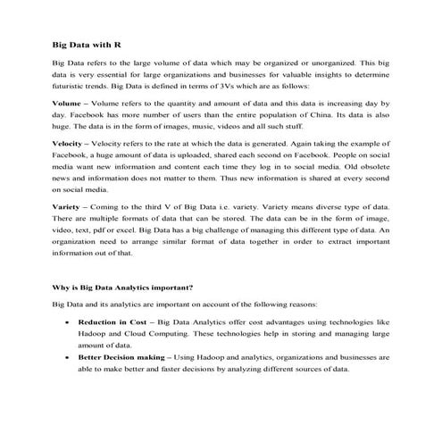 Big Data - Analytics with R