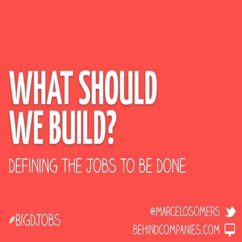 What Should We Build? Defining the Jobs to be Done