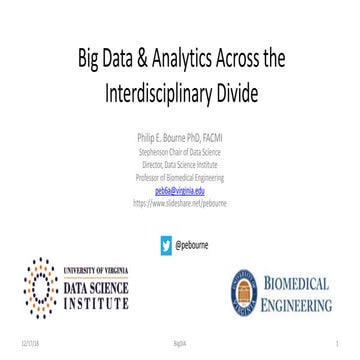 Big Data and Analytics Across the Interdisciplinary Divide