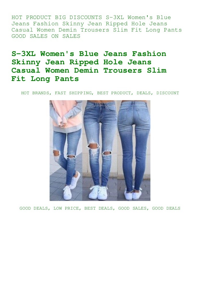 Big Discounts S 3xl Women S Blue Jeans Fashion Skinny Jean Ripped Hol